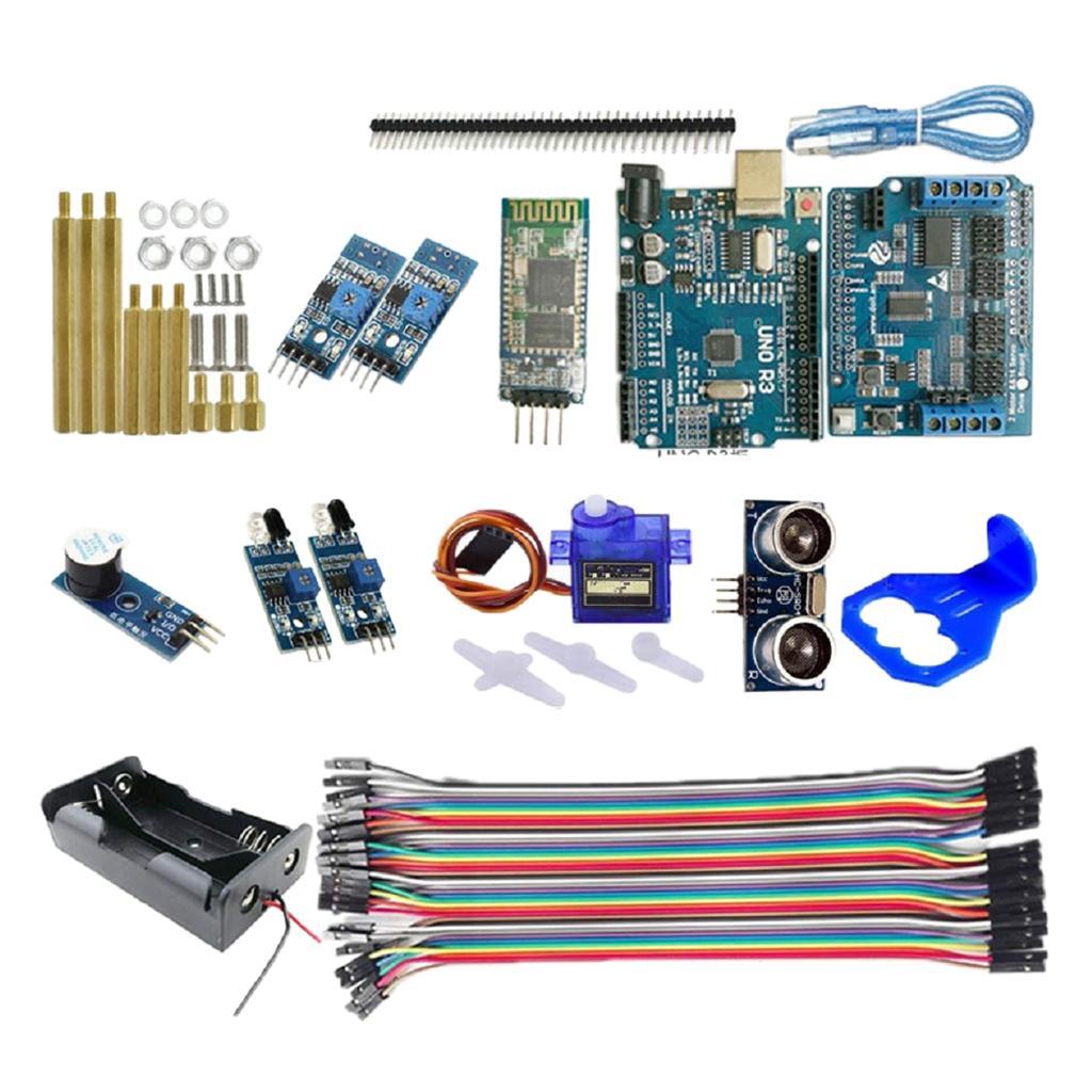 Robot Project Super Starter Kit with R3 Control Board, SG 90 Servo, Ultrasonic Sensor,Infrared Obstacle Avoidance Module for DIY