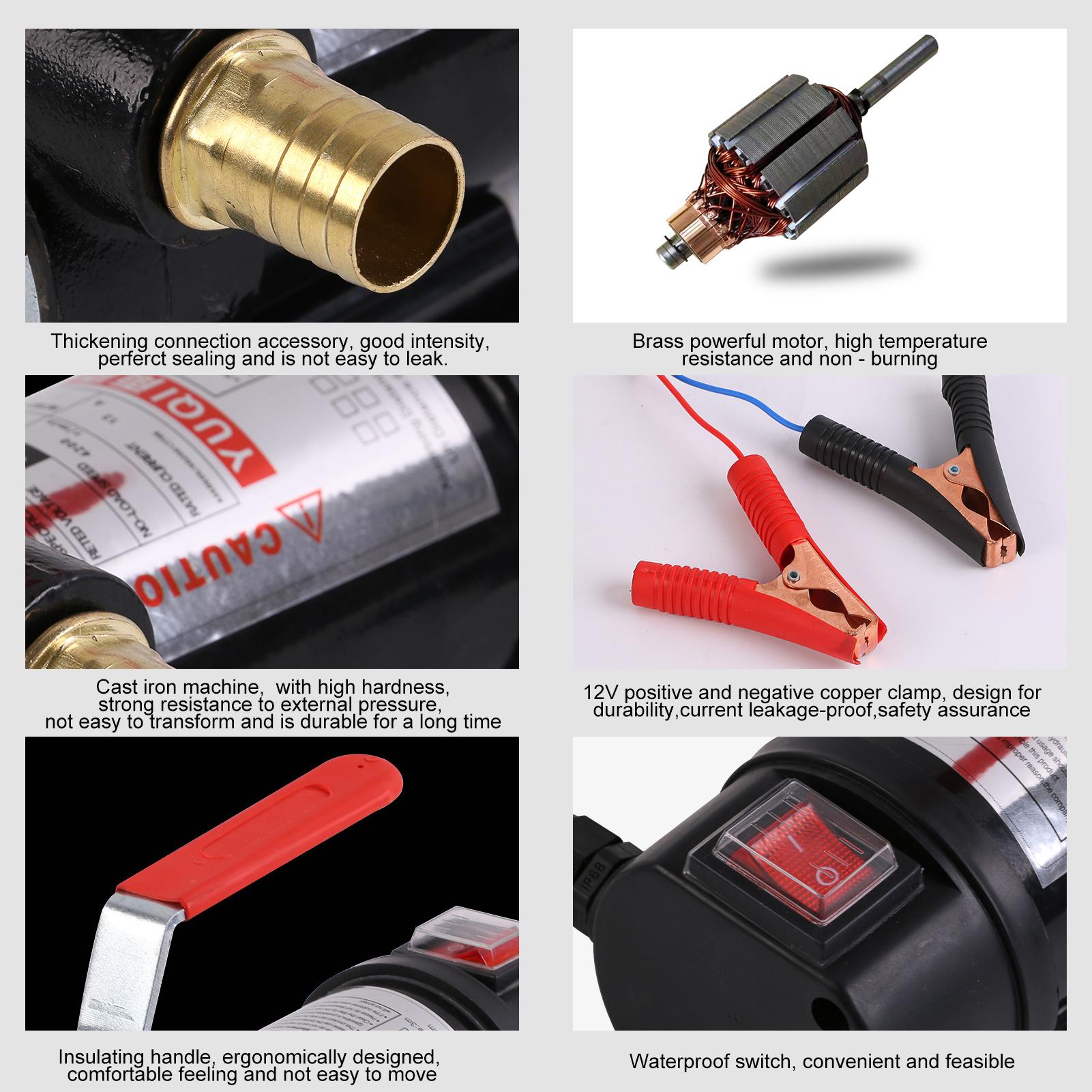 24V Portable Electric Fuel Transfer Pump Transfer Extractor Pump for Motor Auto Diesel Kerosene Oil Commercial Fuel