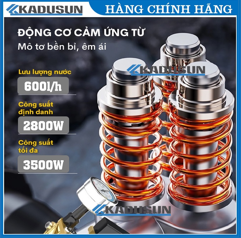 Máy rửa xe Kadusun| Máy phun xịt áp lực cao| Mô tơ cảm ứng từ| Điều chỉnh áp lực| Chế độ thông minh Auto Stop| Máy rửa xe mini | Máy xịt rửa gia đình tặng bình bọt tuyết