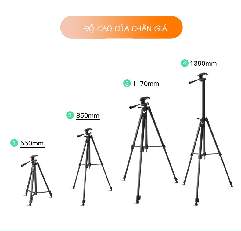 Giá đỡ 3 chân Tripod 3388 dành cho Điện thoại,Máy ảnh, camera + Quà tặng đặc biệt