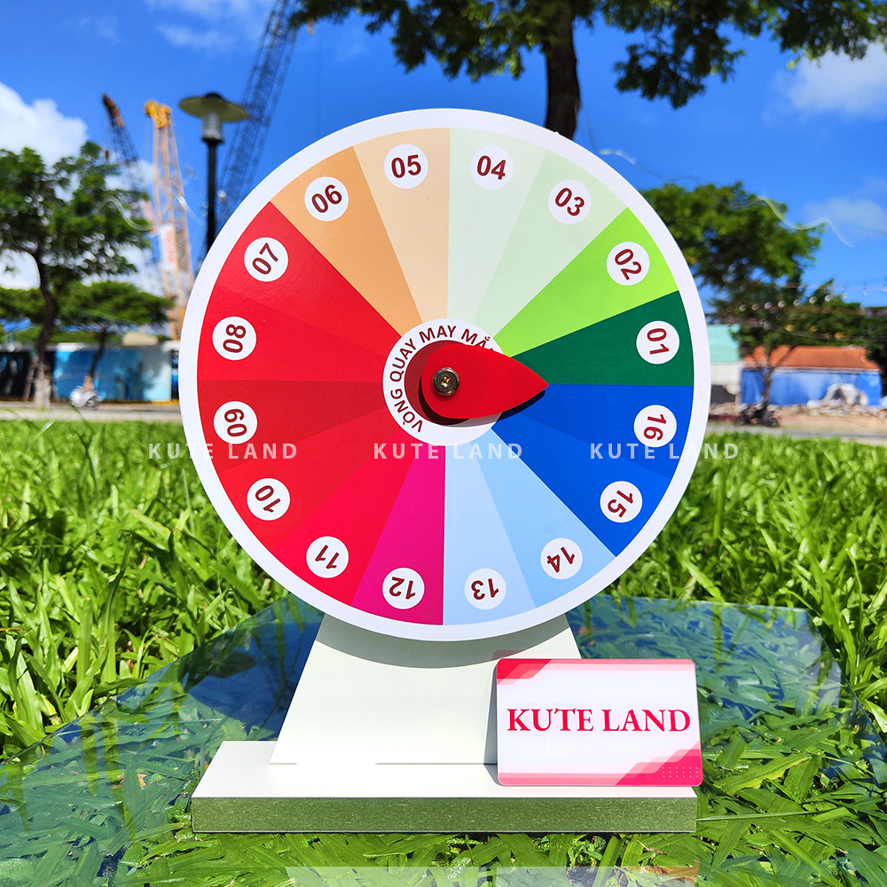 Vòng quay may mắn 25 cm 16 ô trúng thưởng làm sự kiện trò chơi giáo cụ dạy học lucky wheel size lớn 