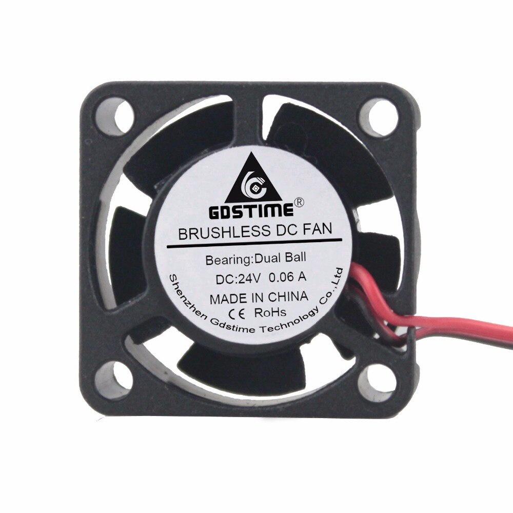 Gdstime 10 Pieces Dual Ball 25mm 2.5cm 25x25x10mm 24V DC Small Heatsinks Cooling Cooler Fan 25x25mm 2510