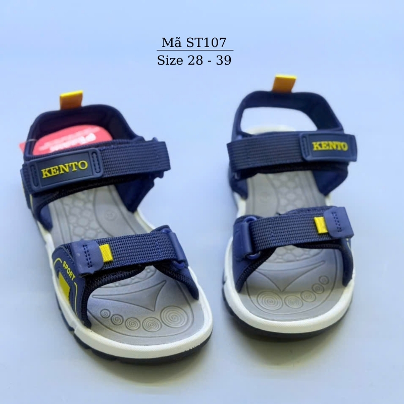 Dép quai hậu bé trai Sandal KENTO VNXK cho trẻ em học sinh tiểu trung học 4 - 15 tuổi đi học đi biển thể thao năng động ST107