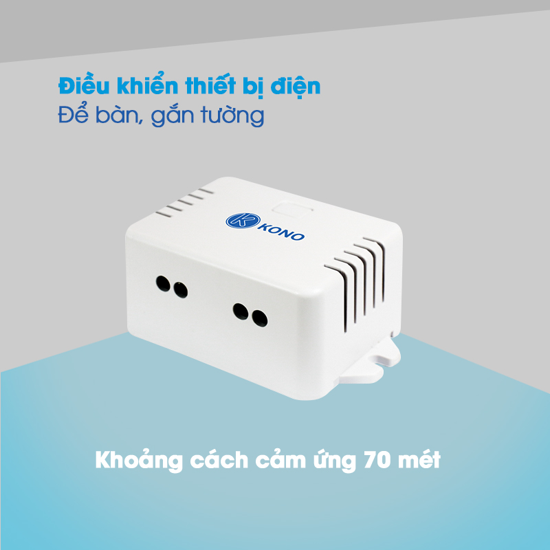 Bộ công tắc điều khiển từ xa KONO KN-RF43, tắt mở đèn dễ dàng với một nút bấm và một bộ thu, dễ dàng di chuyển nút bấm