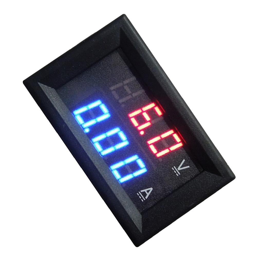 Volt Meter Digital Ammeter LED Gauge Plastic Amp Tester Red Blue 200A DC 0 - 100V