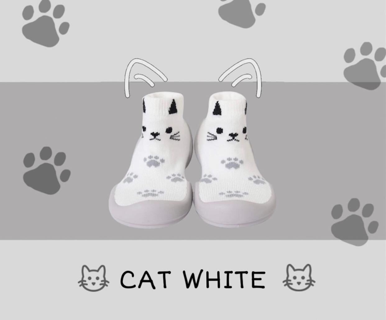 Giày tập đi cho bé cưng- jelly cat white