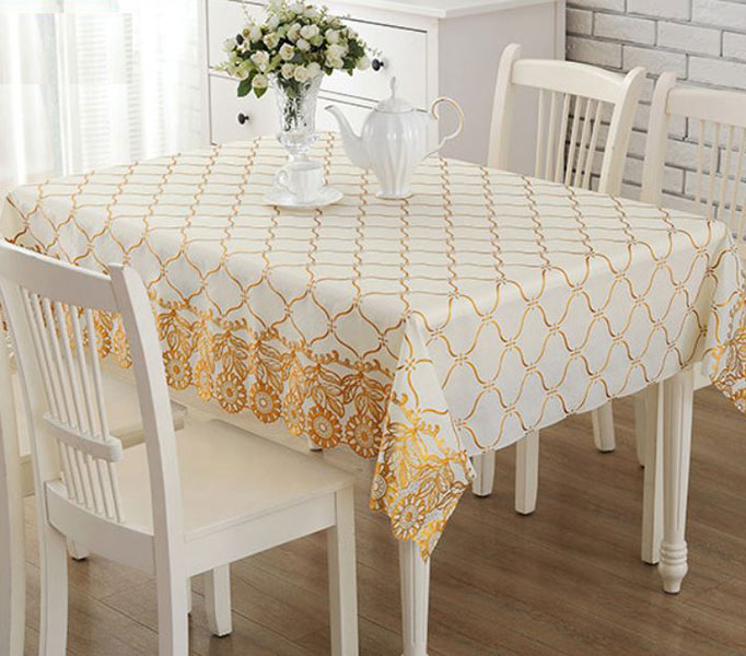 Khăn Trải Bàn 50-60-70cmx1m-1m2-1m4 Nhũ Vàng Chống Thấm Bẩn Sang Trọng