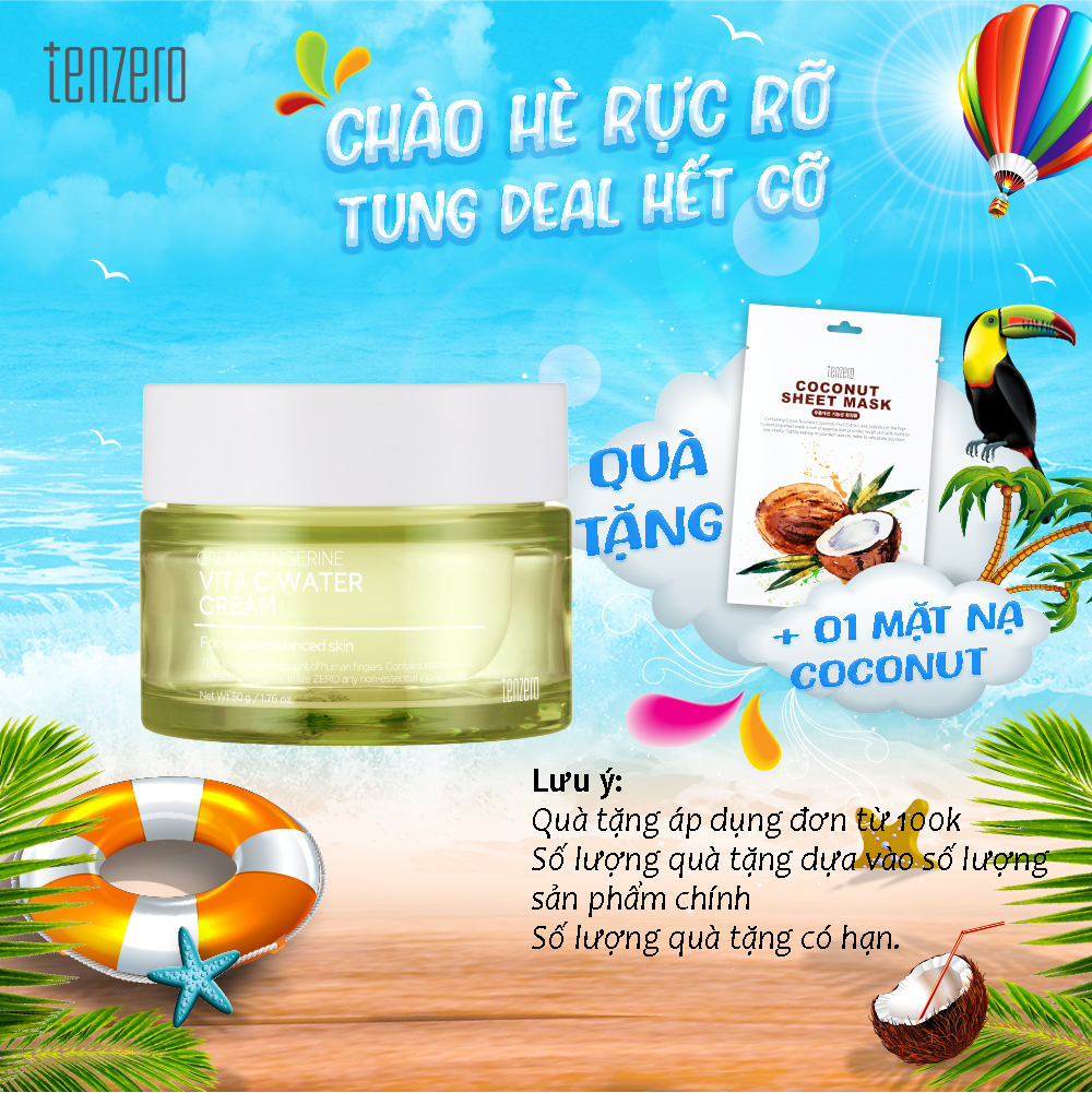 Kem Dưỡng Ẩm Làm Sáng Da Tenzero Green Tangerine Vita C Water Cream 50g