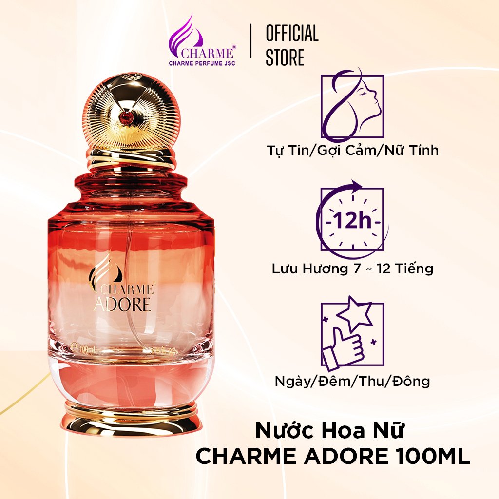 Nước Hoa Nữ CHARME ADORE 100ml Lưu Hương Lâu Trẻ Trung, Sang Trọng_Chính Hãng