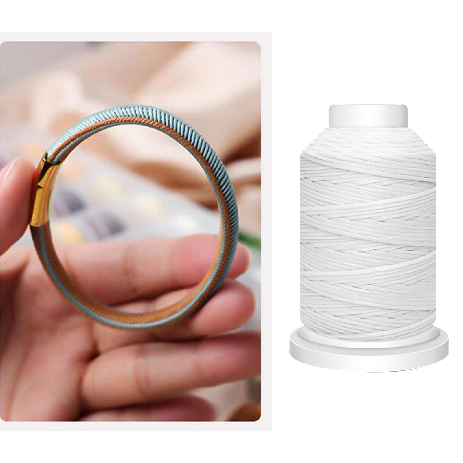 Waxed Thread Polyester Cord for Sewing Stitching Leather Craft White