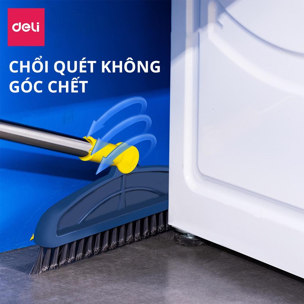 Cây Chà Sàn Nhà Tắm Thông Minh 2 Trong 1 Chổi Cọ Sàn Và Gạt Nước Xoay 180 Độ Deli - Chổi Cọ Nhà Vệ Sinh, Phòng Tắm, Cọ Khe Hẹp Góc Tường - VS1006