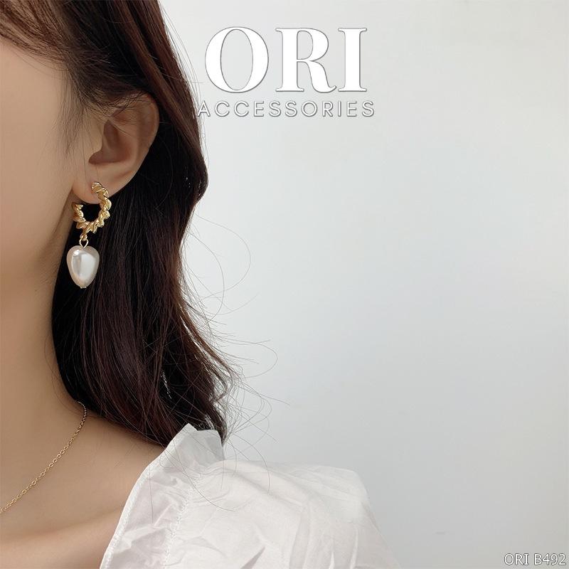 Bông tai nữ hình trái tim Big Heart xinh xắn ORI ACCESSORIES B492