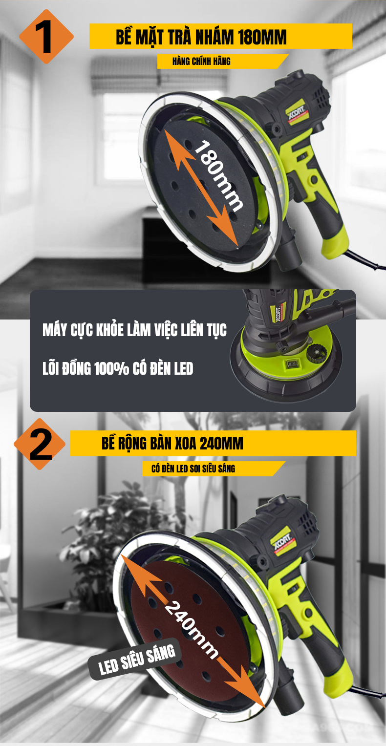 Máy chà tường,Máy chà bột mịn tường 850W XCORT