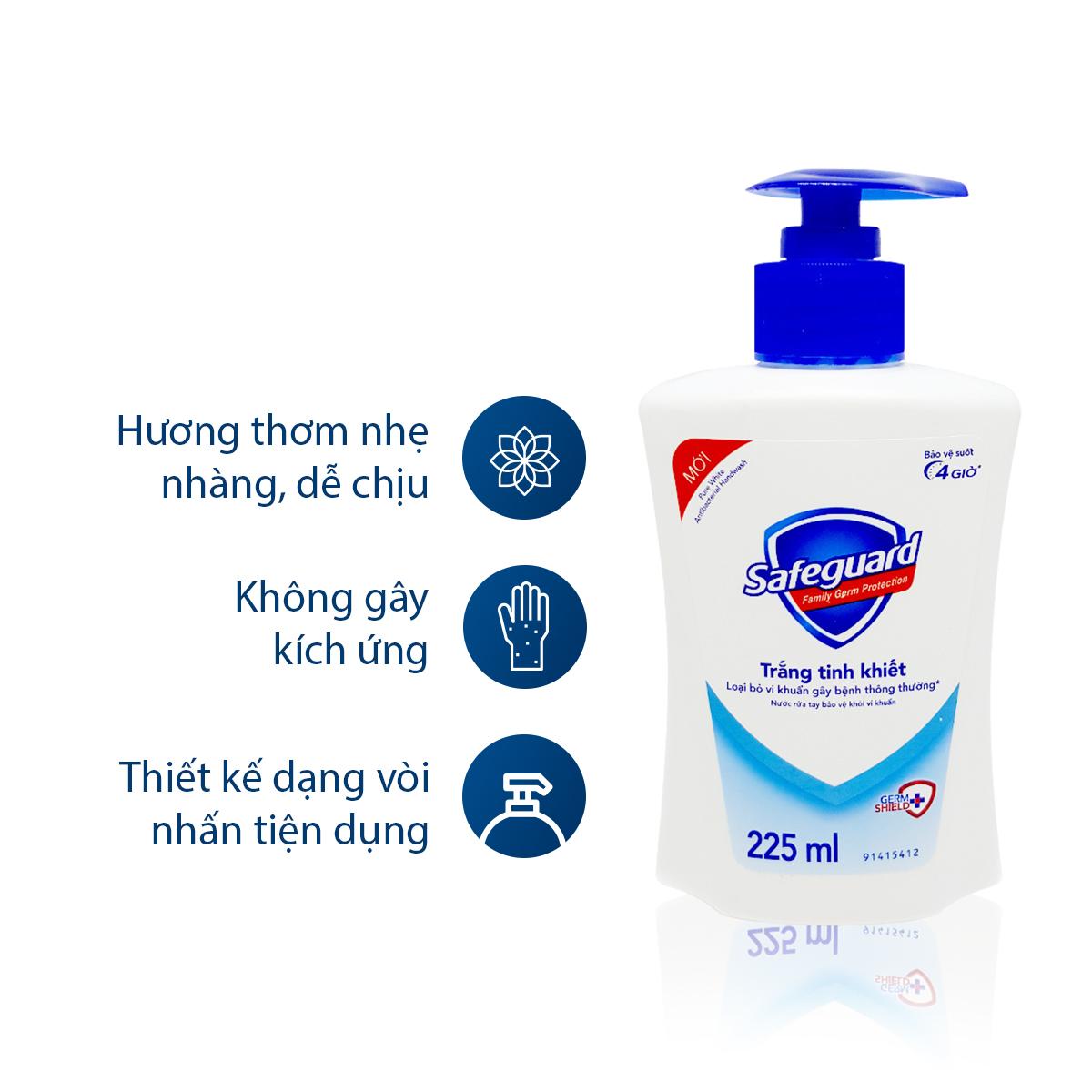 Combo 3 Nước Rửa Tay Safeguard Trắng Tinh Khiết 450ml [Tặng Khăn Giấy Cao Cấp]