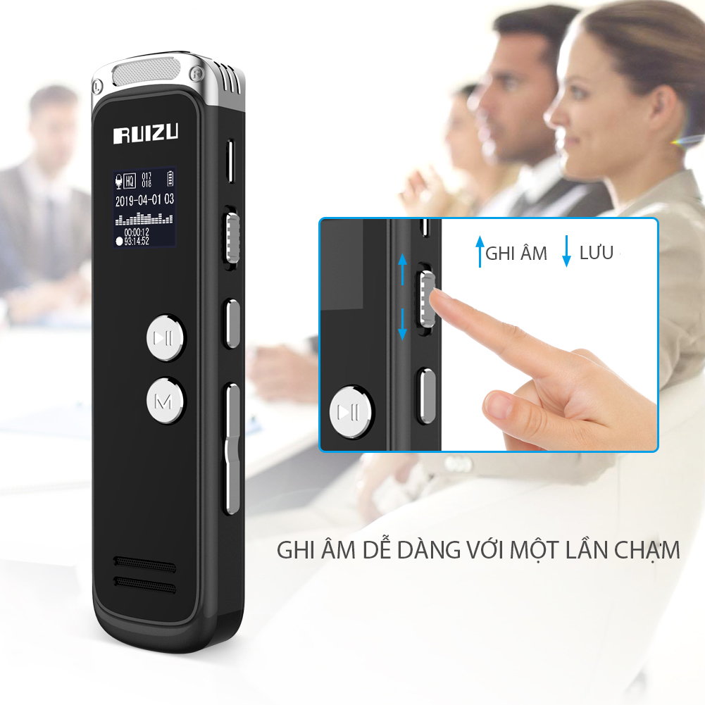 Ruizu K69 - Máy Ghi Âm Stereo, Ghi Âm Liên Tục 60 Giờ - Hàng Chính Hãng