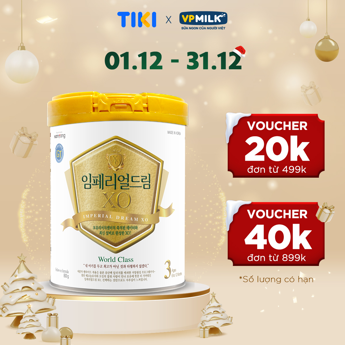 Sữa Bột Namyang Imperial Dream XO 3 GT 800g