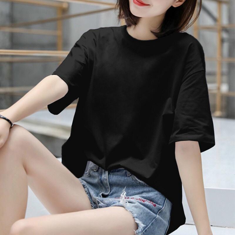 Áo thun nam nữ unisex tay lỡ trơn chất thun co giãn 4 chiều