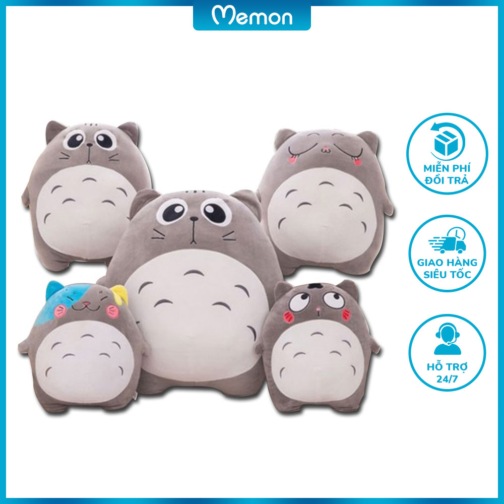 Gấu bông Totoro biểu cảm cao cấp - Hàng chính hãng Memon - Đồ chơi thú nhồi bông Totoro, Kích thước 35cm, Chất liệu Bông PP 3D tinh khiết, đàn hồi đa chiều, sản phẩm chính hãng bền đẹp, an toàn cho người sử dụng