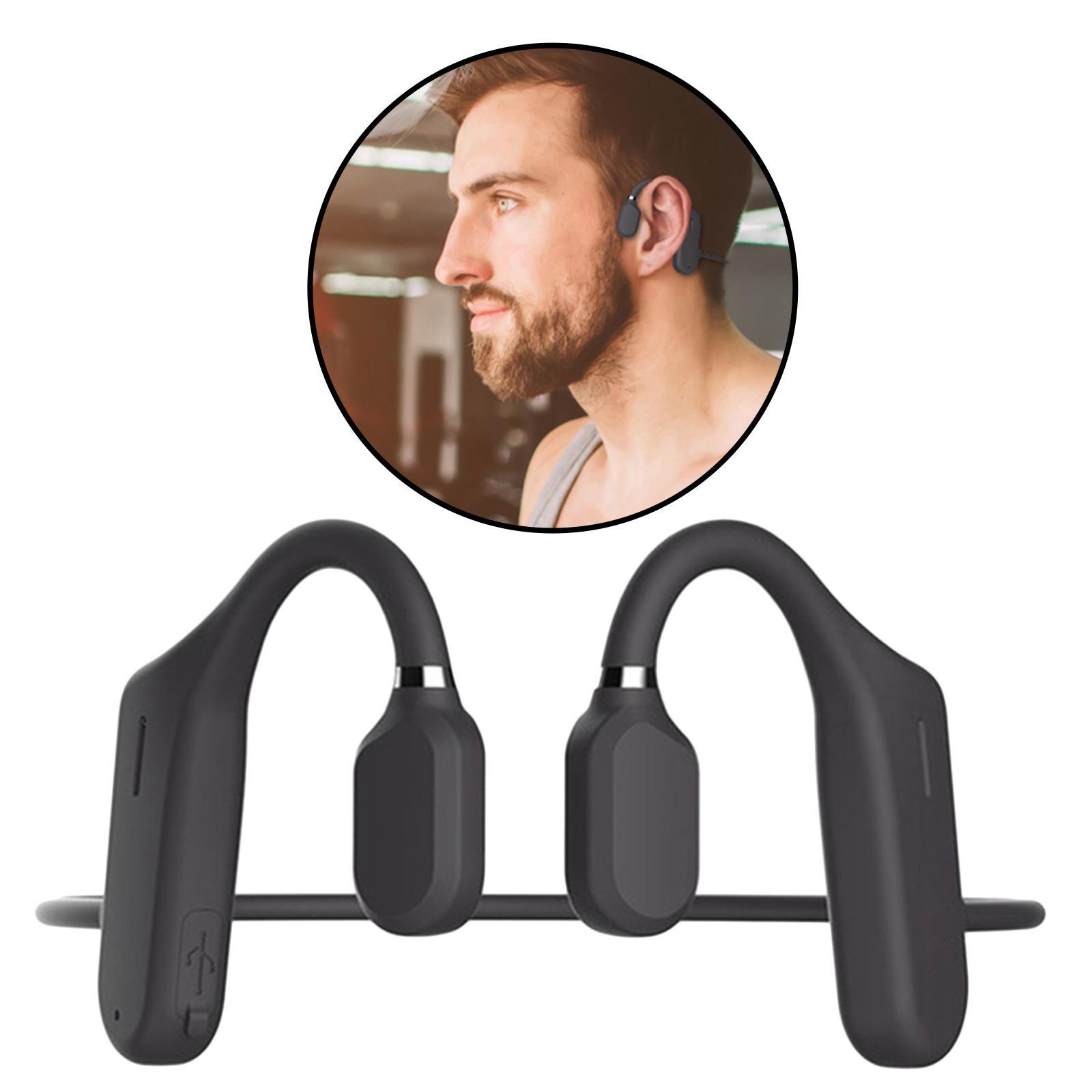 Ear Headphones 5.0 with microphone rophone Headset 6D for Cycling black