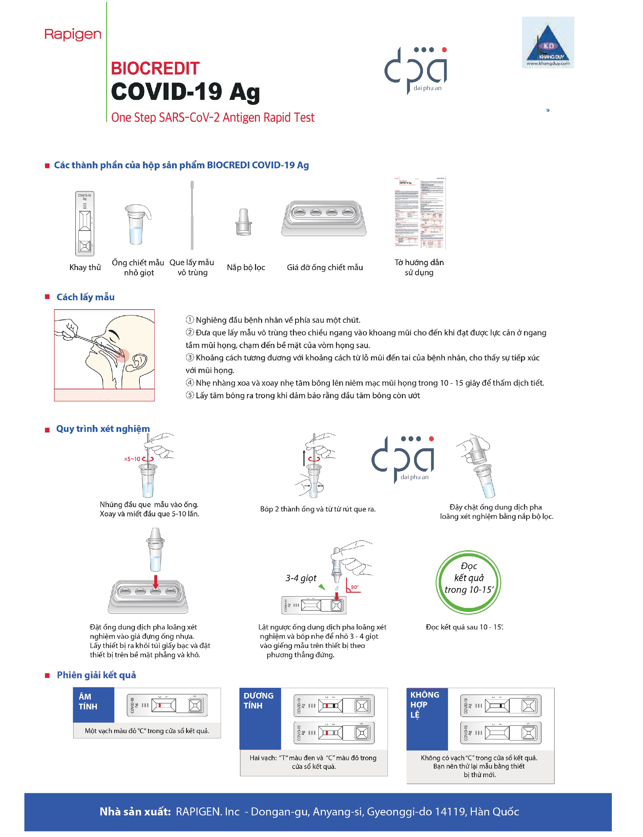 (Combo 1) Bộ kit test nhanh BIOCREDIT chính hãng Hàn Quốc