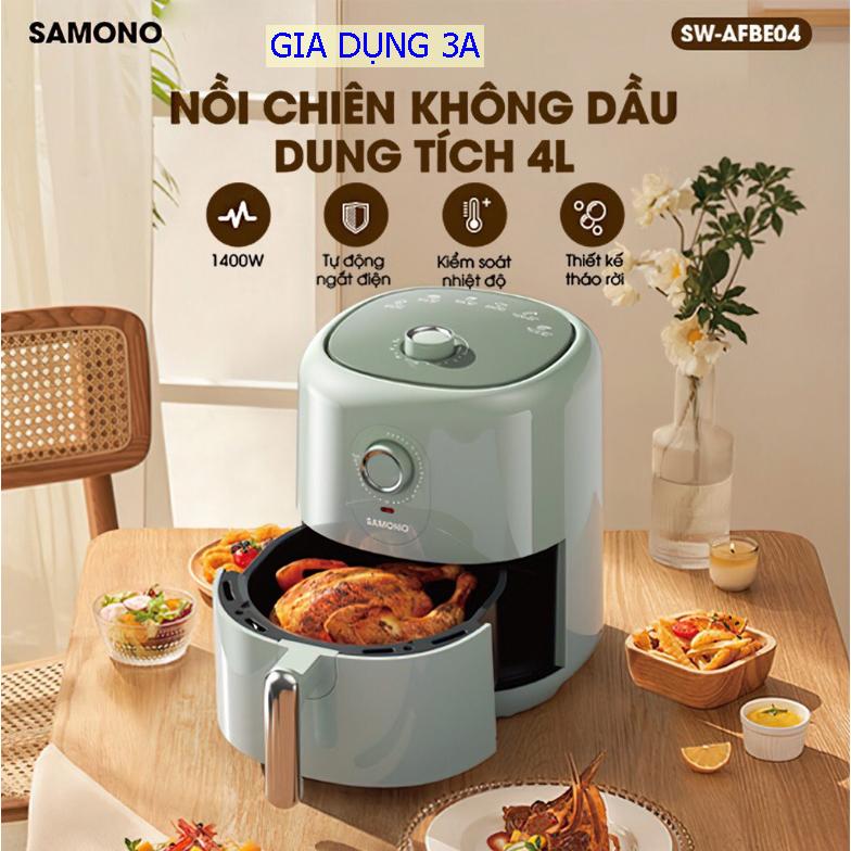 Nồi chiên không dầu SW-AFBE04 dung tích 4L công suất 1400W thiết kế tháo rời lòng nồi chống dính dễ dàng vệ sinh