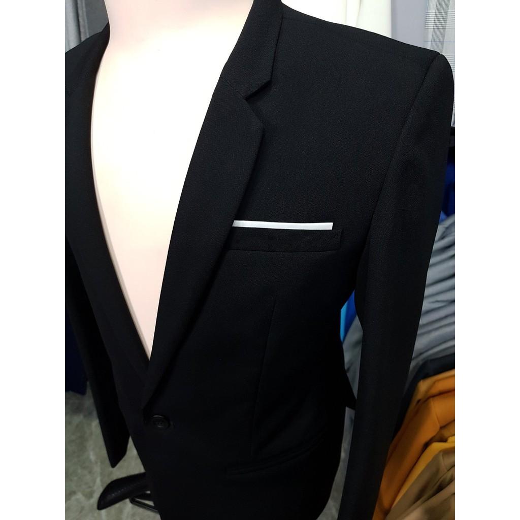 Áo vest nam form ôm body màu đen tuyền chất vải dày mịn co giãn