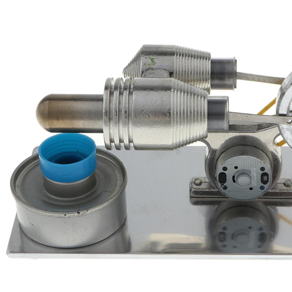 Guangquanstrade DIY Led Bánh Đà Động Cơ Stirling Mô Hình Xe Máy Phát Điện