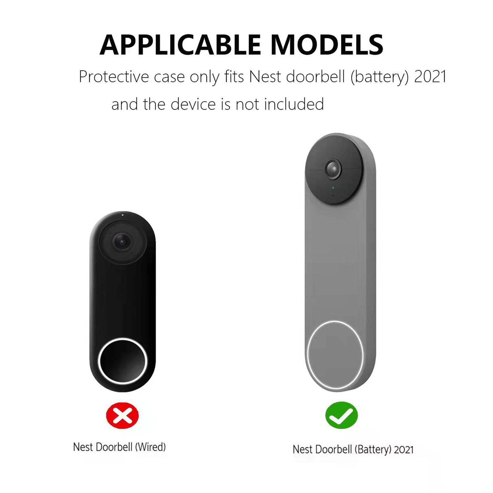 2Pieces Silicone Case Snugly Easy to Install for Google Nest Doorbell