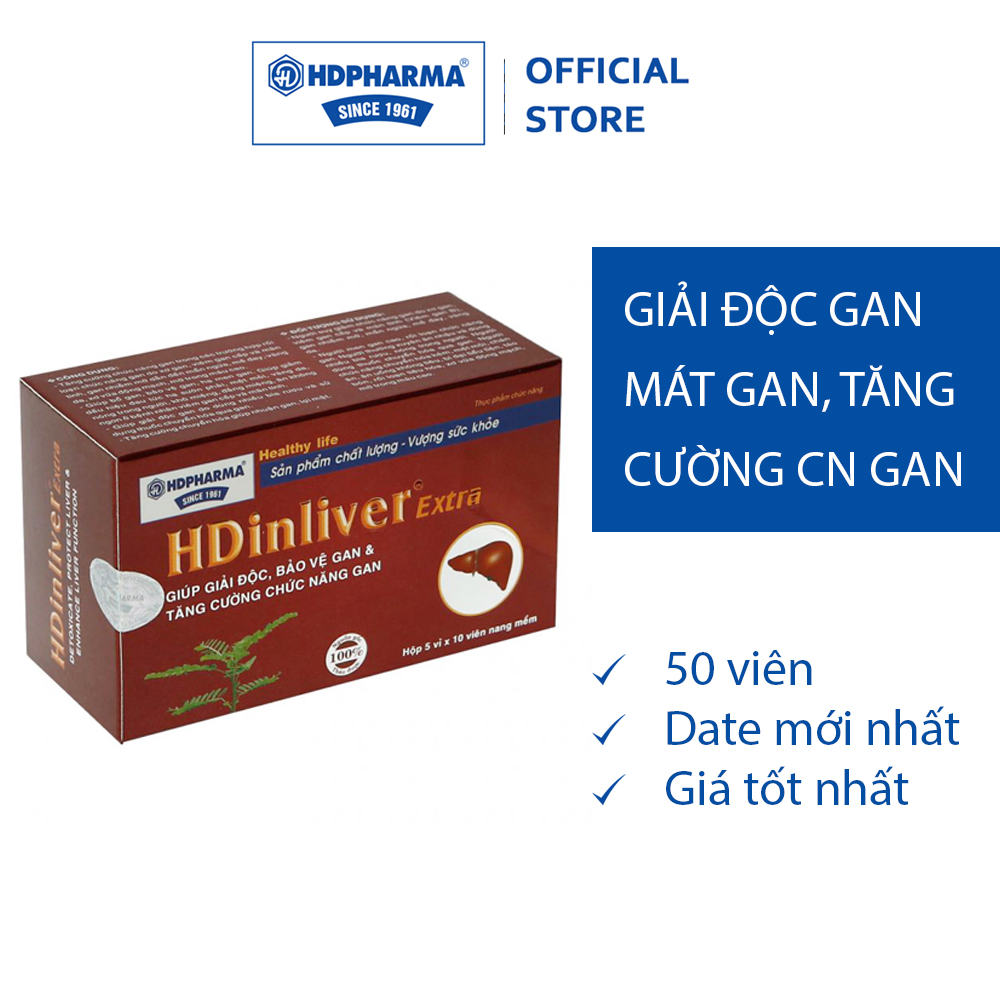 Viên Uống HDinliver Extra - HDPHARMA - Hỗ Trợ Giải Độc, Bảo Vệ Và Tăng Cường Chức Năng Gan (Hộp 5 Vỉ x 10 Viên)