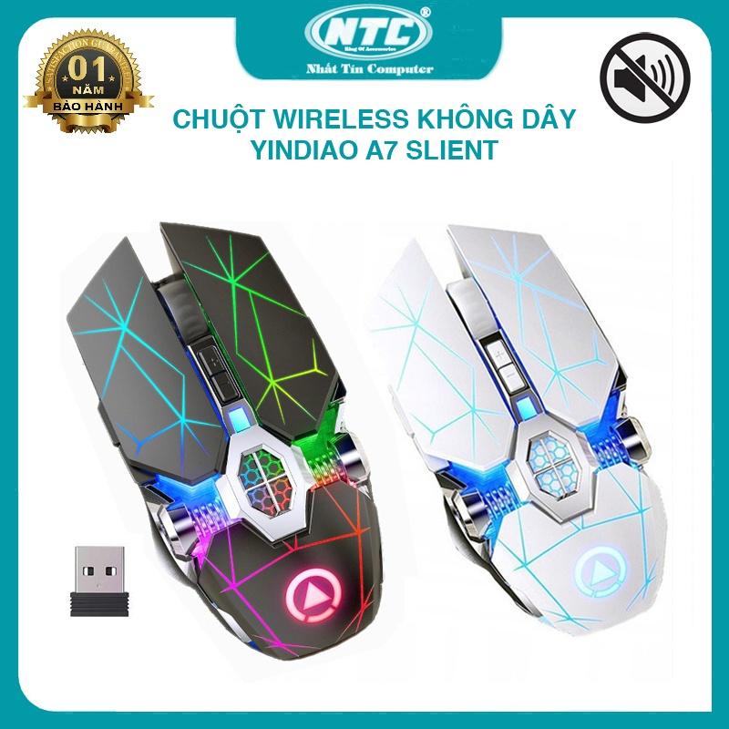 Chuột không dây wireless Yindiao A7 pin sạc họa tiết đặc biệt - phiên bản Silent không tiếng click (2 màu tùy chọn