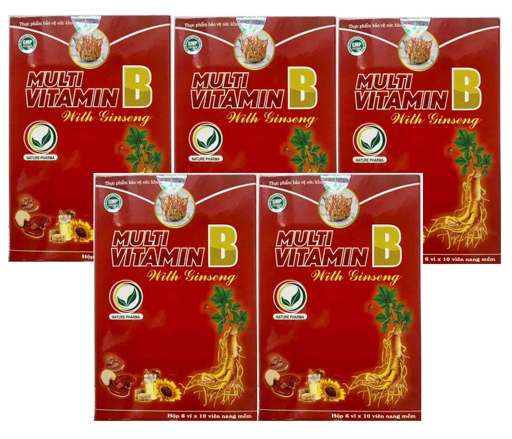 Combo 5 hộp Thực Phẩm Bảo Vệ Sức Khỏe Viên Multi Vitamin B With Ginseng