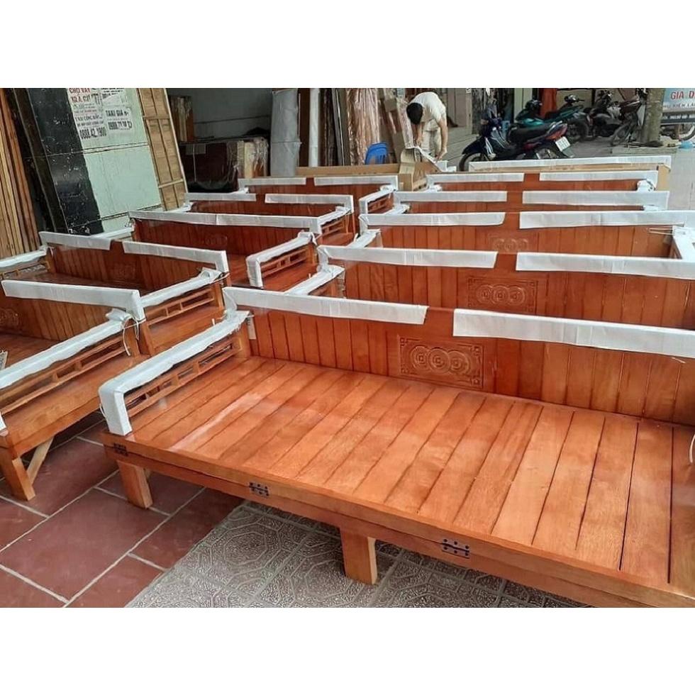 ghế gấp thành giường 1m6 x 2m gỗ xoan đào