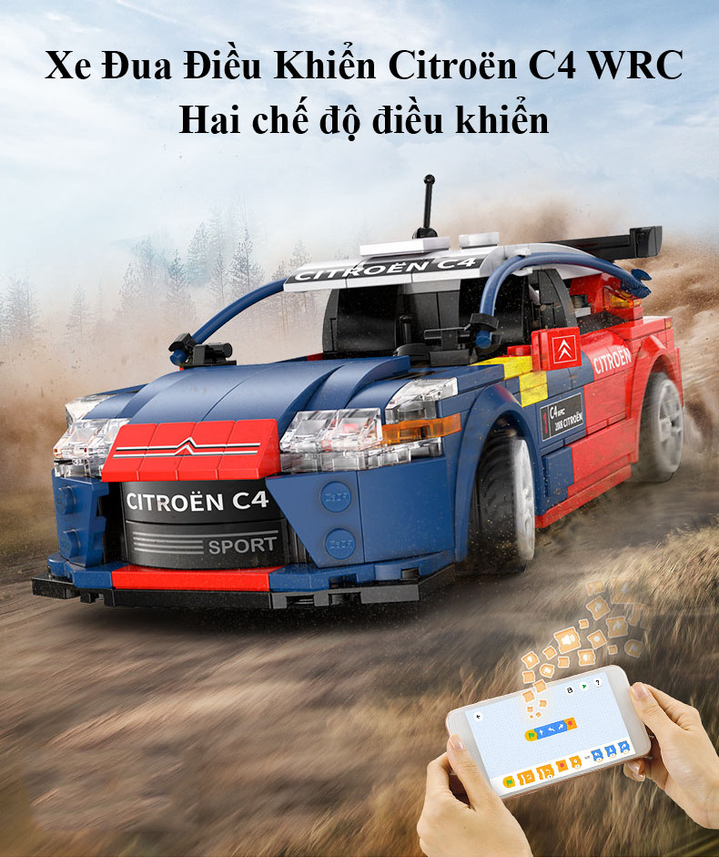Đồ Chơi Điều Khiển Từ Xa, Đồ Chơi Mô Hình, Đồ Chơi Lắp Ghép Technic Citroën C4 WRC Với 329 PSC