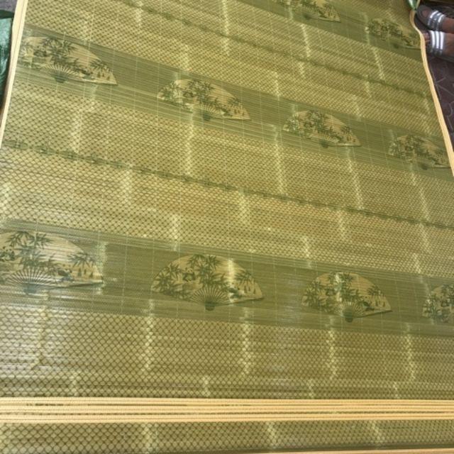 Chiếu trúc cao cấp hình rẻ quạt Tây bắc,chiếu tăm trúc màu tự nhiên rộng 1m2 x dài 1m9