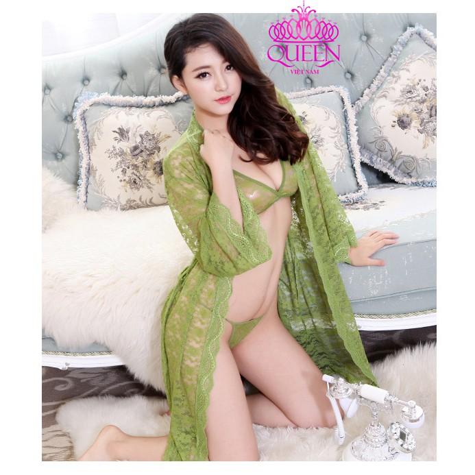 Áo choàng và đồ lót gợi cảm VNS303A - set áo choàng kèm đồ lót bên trong đẹp
