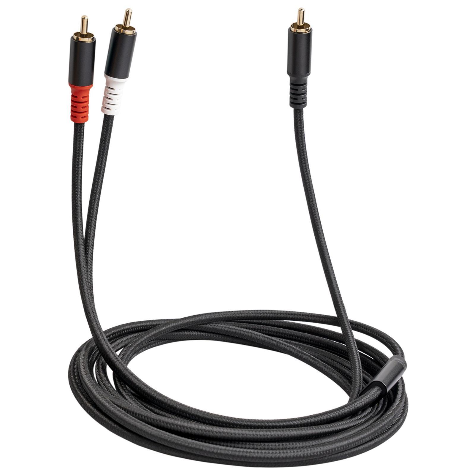 RCA to 2RCA Subwoofer Cable,1 RCA Male to 2 RCA Male Audio Cable RCA Y Adapter Stereo Plug Phone Headphone Output to Home Audio System