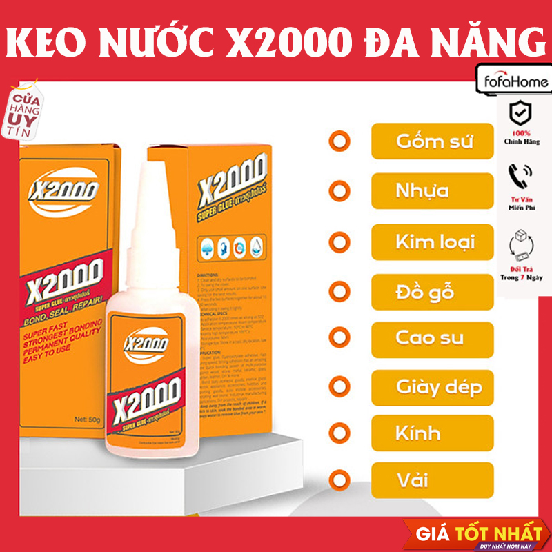 Keo Nước Hồ Dán Đa Năng X2000 Siêu Dính Keo Dán Đa Năng Dán Gỗ, Dán Giày Dép, Dán Thủy Tính, Dán Nhựa, Dán Gốm Sứ