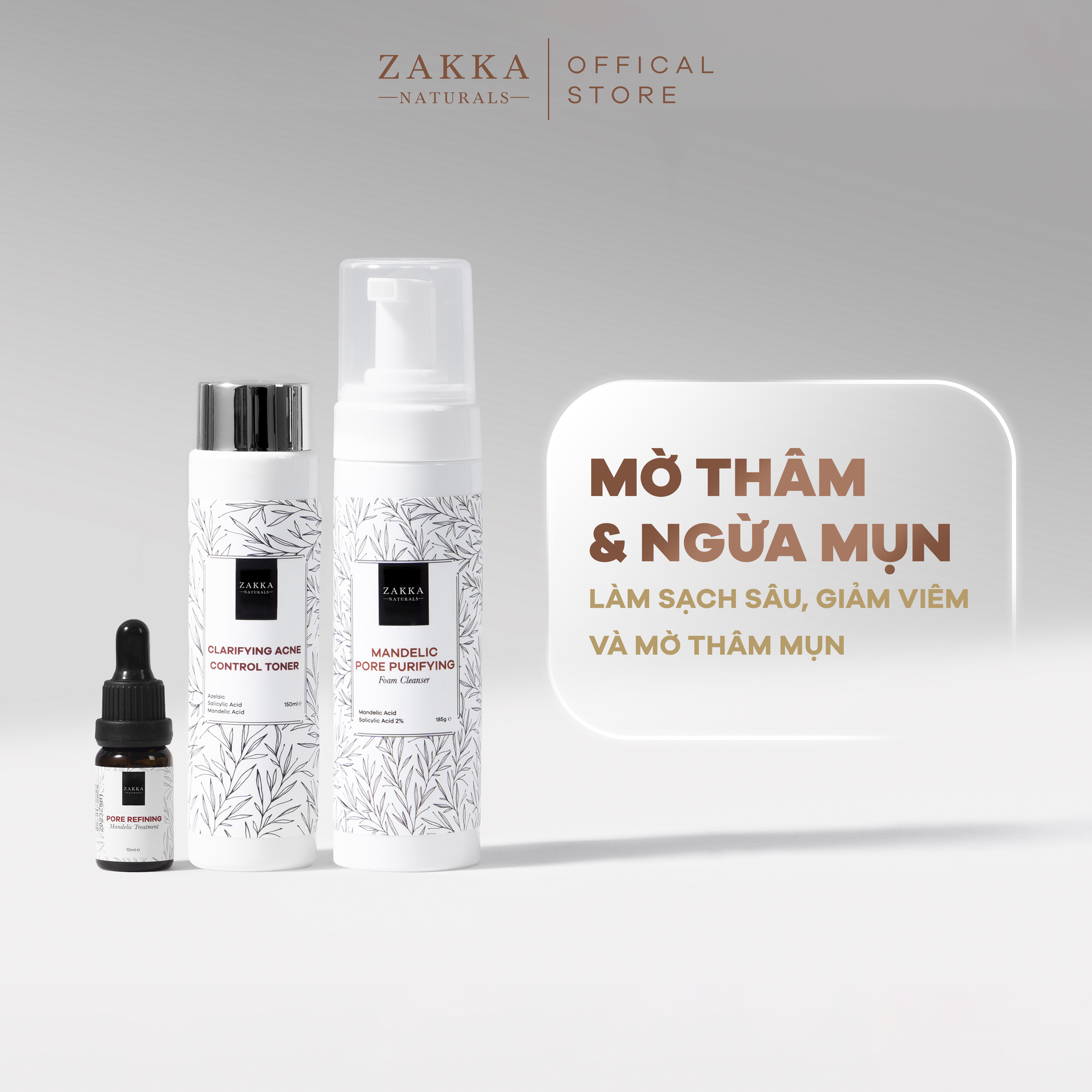 Bộ Chăm Sóc Da Mụn Chuyên Sâu Zakka Naturals
