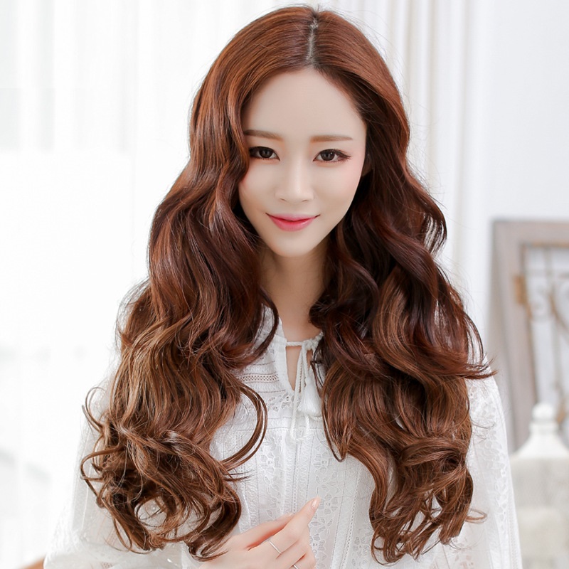 Kẹp 6 phím xoăn 50cm C56 FREESHIP tóc giả kẹp dải, kẹp dải nửa đầu tóc giả