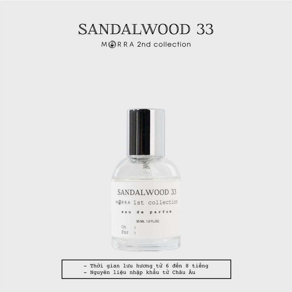 Nước Hoa Nam Morra Sandalwood 33 Chai 50ml Nguyên Liệu Nhập Pháp Hương Thơm Cổ Điển, Nam Tính, Phóng Khoáng - Dạng Xịt