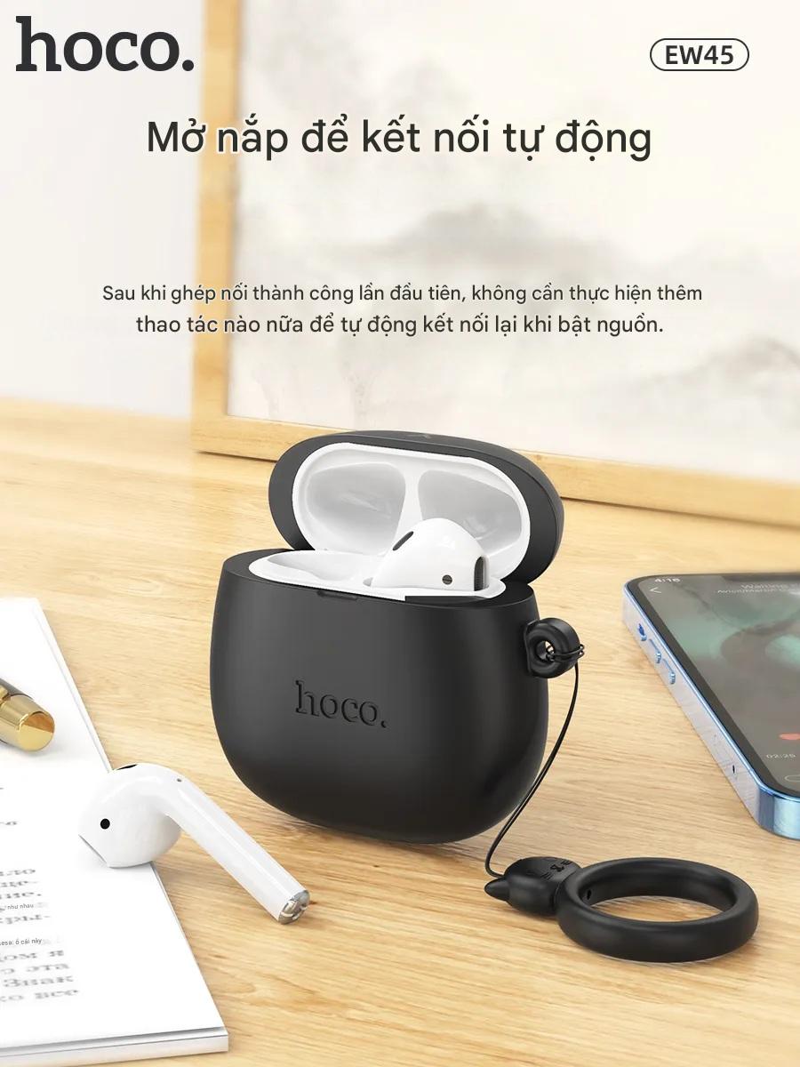 Tai Nghe Bluetooth Ho,co EW45 TWS 5.3, Có Mic Đàm Thoại, Nghe Nhạc 4H, Kèm Case Tai Mèo Cute - Hàng chính hãng