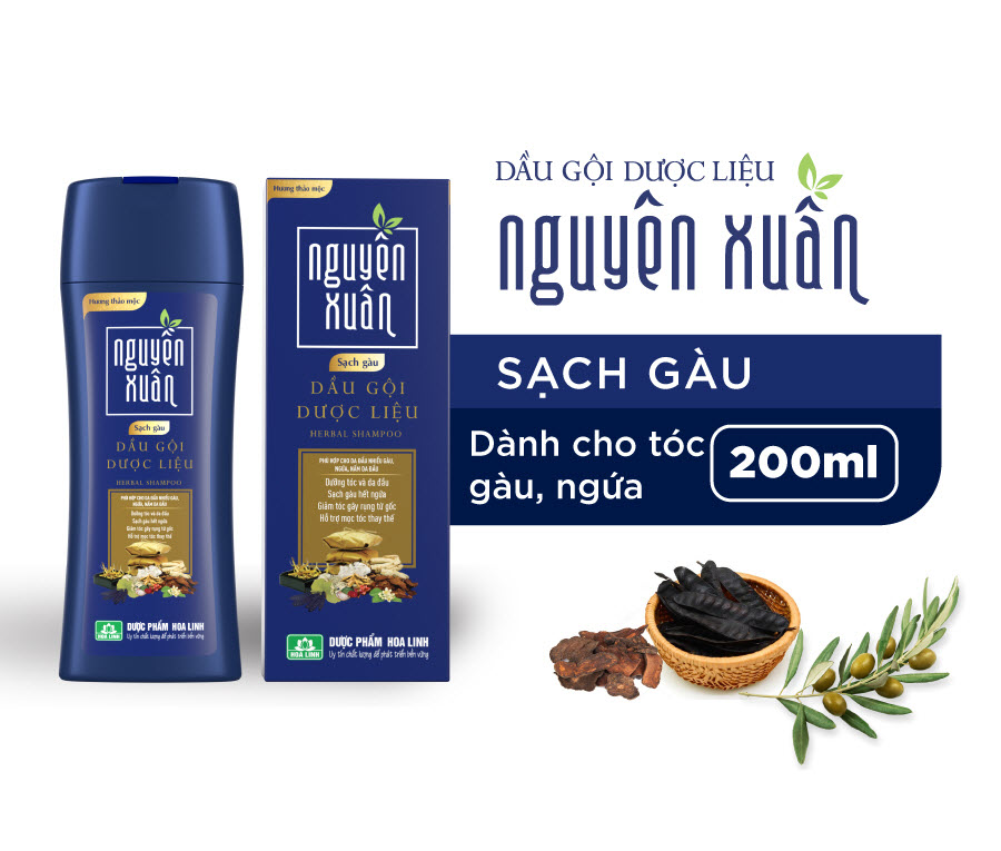 Dầu Gội Dược Liệu Nguyên Xuân Sạch Gàu - Hương Thảo Mộc - cho mái tóc sạch gàu, hết ngứa mà vẫn mềm mại, suôn mượt, bồng bềnh