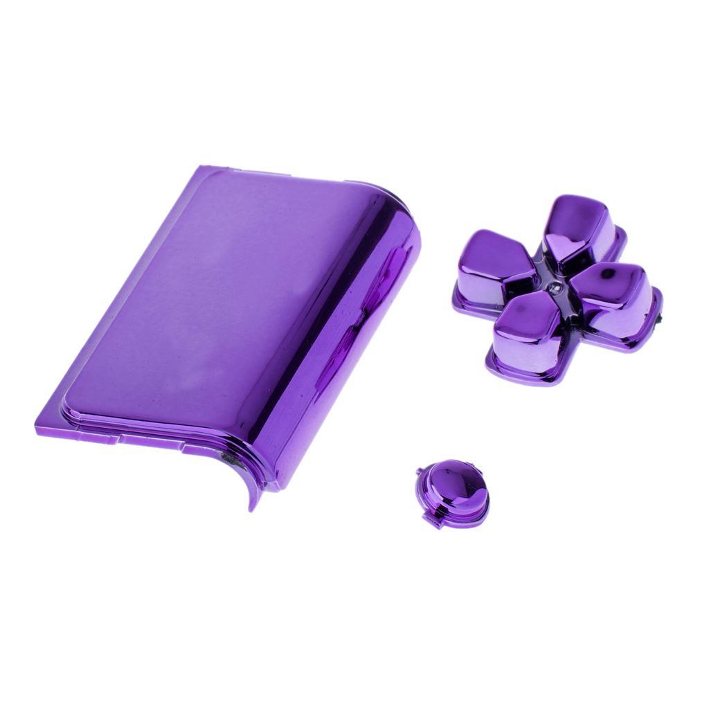 2 Sets Purple Button Mod Kit Switch Controller Caps Touchpad for Sony PS4