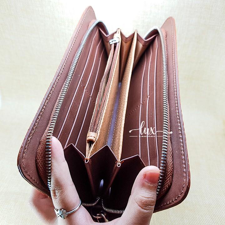 Ví Nữ Cầm tay Da cá sấu LuxLeather LW42010- Một dây kéo