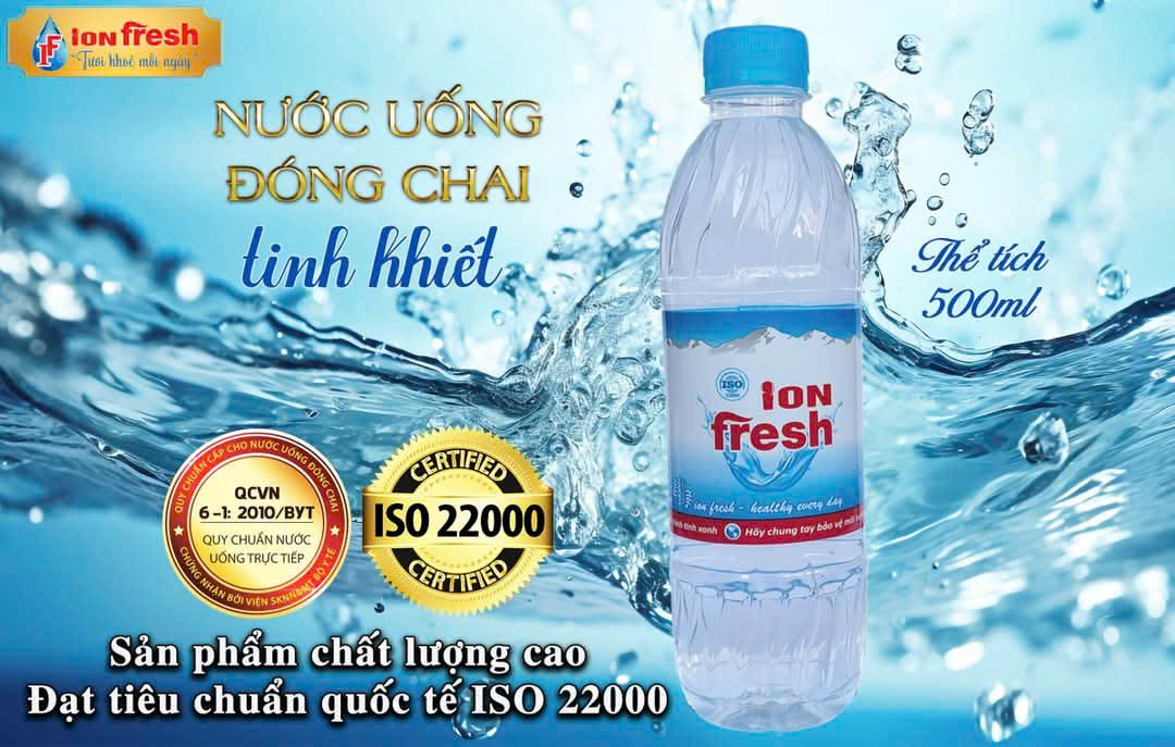 Nước uống đóng chai tinh khiết 500ml - iON FRESH thùng 24 chai