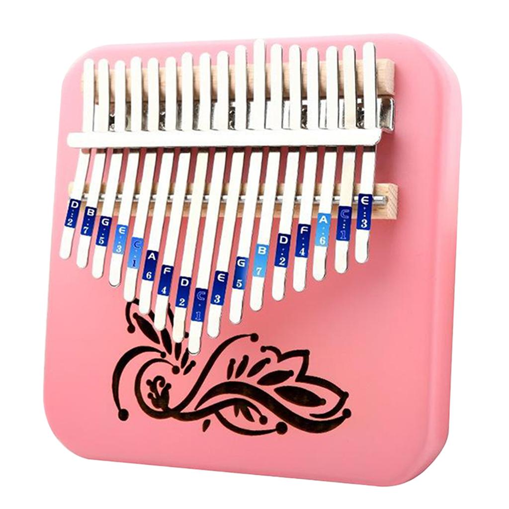 Kalimba 17 Keys Thumb Piano with Study Instruction and Tune Hammer, Portable Mbira Wood Finger Piano, Gift for Kids Adult Beginners Professional