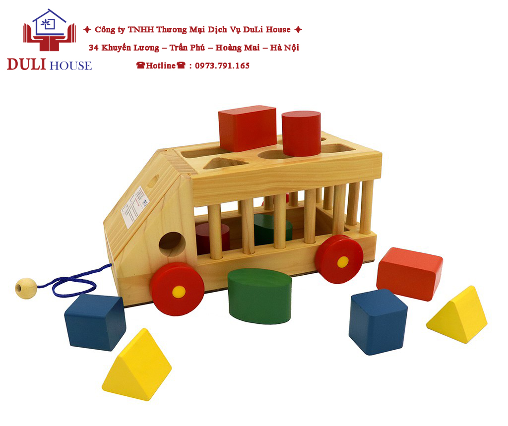 Xe ô tô thả hình bằng gỗ cho bé