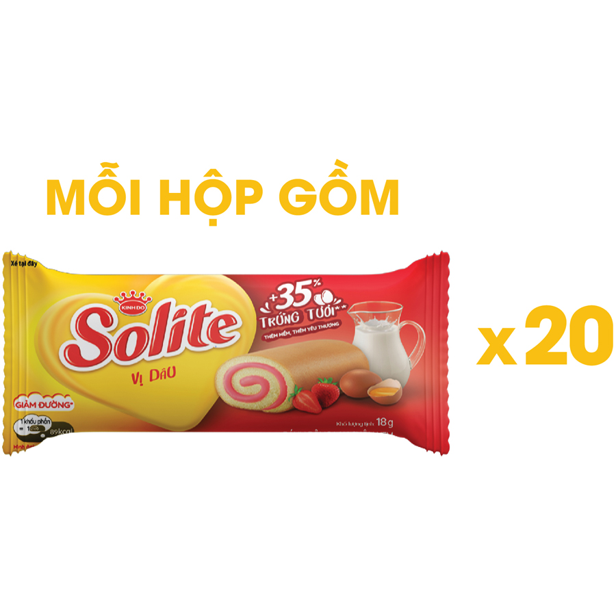 Combo 2 Hộp Bánh Bông Lan Tròn Kem SOLITE 360g