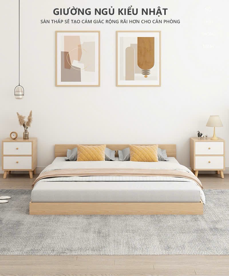 Giường ngủ bệt hiện đại Tundo Kích thước 1m64 x 2m04