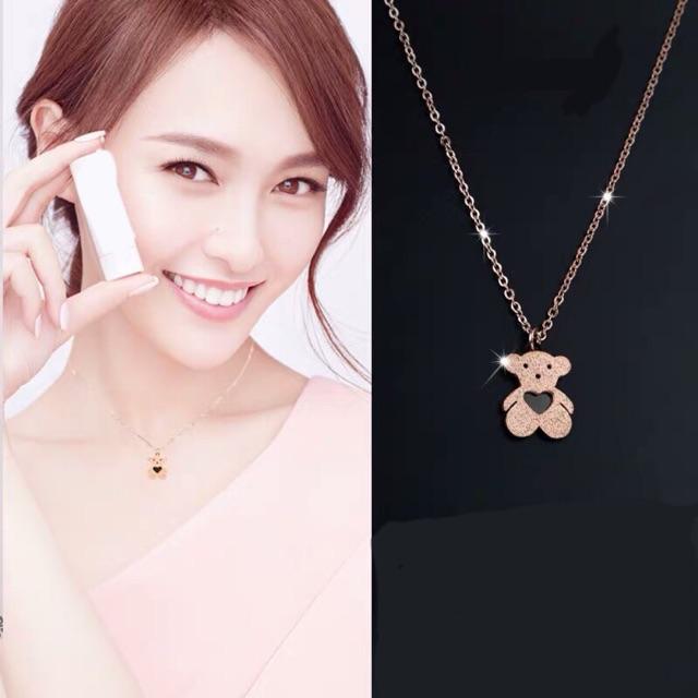 Dây chuyền titan nữ không đen gấu DTZ165